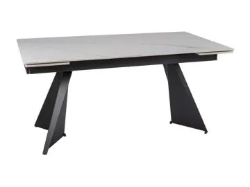 Stół rozkładany LACONI 160(220)x90 ceramiczny biały marmur/ czarny
