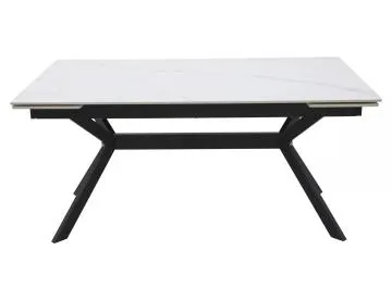 Stół rozkładany IMPERIA 180(240)x90 cm biały marmur/ czarny