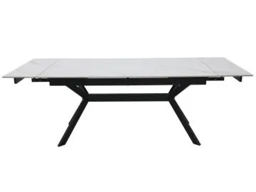 Stół rozkładany IMPERIA 180(240)x90 cm biały marmur/ czarny