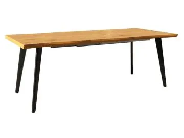 Stół rozkładany FRESNO 150(220)x90 cm dąb/ czarny