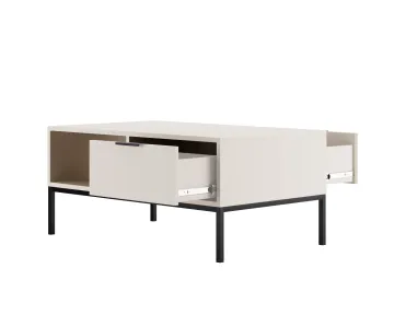 Stolik kawowy AUSTIN 100x60 biały/czarny