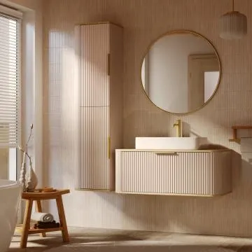 Szafka pod umywalkę nablatową RIVELA 1S 80cm kaszmirowa