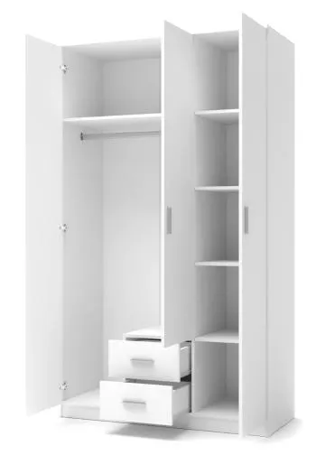 Szafa trzydrzwiowa LIMA S-3 120cm biały połysk
