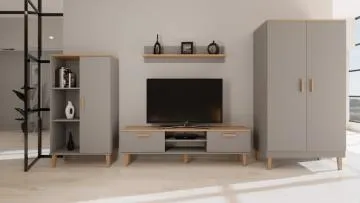 Szafka RTV DENVER 160 szara/hikora