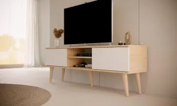 Szafka RTV TORONTO 160 dąb artisan/biała
