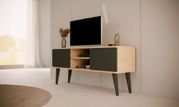 Szafka RTV TORONTO 120 dąb artisan/czarna