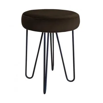 Taboret TORIN 2 MG VELVET brązowy/czarny - WYPRZEDAŻ