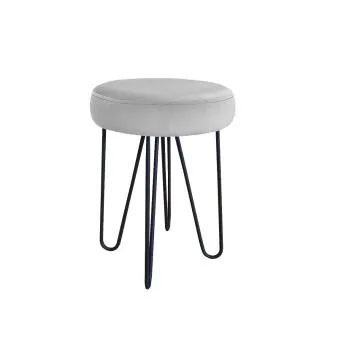 Taboret TORIN 2 MG VELVET jasnoszary