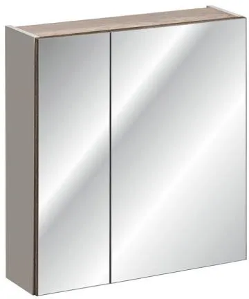 Szafka łazienkowa SANTA FE TAUPE 80 cm szara krzemowa z lustrem