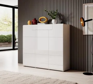 Komoda wysoka TOLEDO 3D1S biała połysk