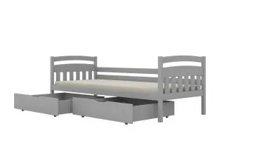 Łóżko dziecięce LILKA 160x80cm z szufladami szare drewniane