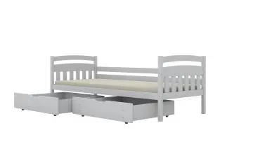 Łóżko dziecięce LILKA 160x80cm z szufladami białe drewniane