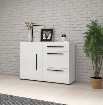 Komoda TULSA 1D3S 120 biała połysk