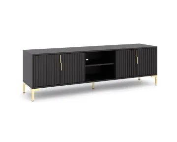 Szafka RTV FLINN 4D 165 czarna mat