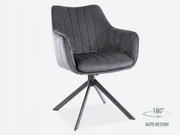 Krzesło AZALIA VELVET szare obracane