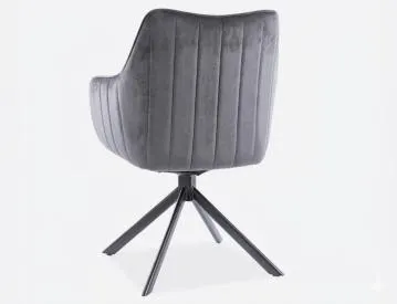 Krzesło AZALIA VELVET szare obracane