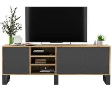 Szafka RTV NILA 6 150 dąb wotan/grafit mat