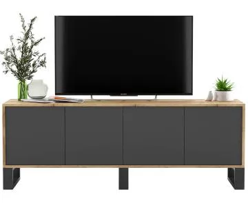 Szafka RTV NILA 8 dąb wotan/grafit mat 150