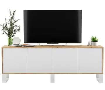 Szafka RTV NILA 8 150 dąb wotan/biały mat
