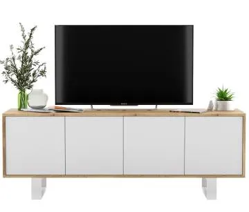 Szafka RTV NILA 7 150 dąb wotan/biały mat