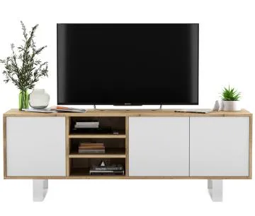 Szafka RTV NILA 5 150 dąb wotan/biały mat