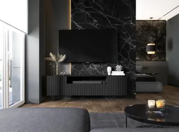 Szafka RTV TAL 2D1K 2 150cm wisząca czarna mat
