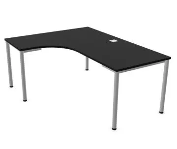 Biurko narożne EASY SPACE I-LEG LS 180x140cm czarne grafitowe