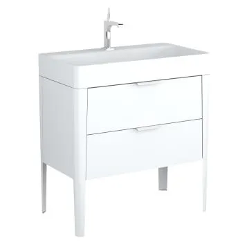 Szafka pod umywalkę wpuszczaną VIBE 80 cm biało-szara półmat stojąca