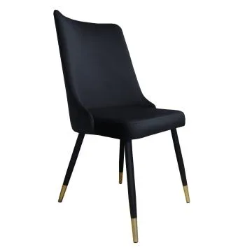 Krzesło CYPRIAN 2 VELVET GOLD czarne