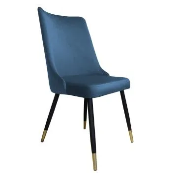Krzesło CYPRIAN 2 VELVET GOLD ciemno niebieskie