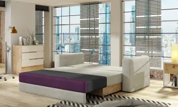 Sofa rozkładana z funkcją spania WAVE szara
