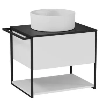 Blat łazienkowy kompaktowy 120 cm czarny struktura kamienia