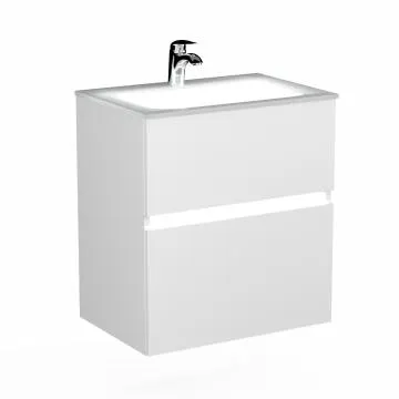 Szafka pod umywalkę NEO 60 cm biały połysk z oświetleniem LED