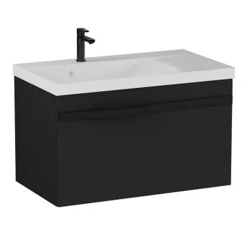 Szafka pod umywalkę VOG 69 cm czarny mat z czarnym uchwytem