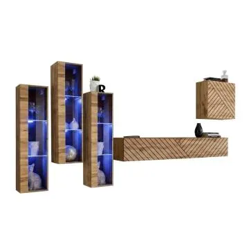 Meblościanka SWITCH LAMEL XIII dąb wotan