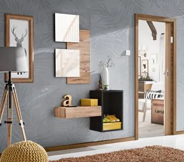 Konsola wisząca EASY 100x60 czarna/dąb wotan