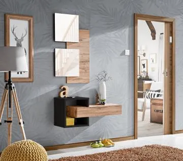 Konsola wisząca EASY 100x40 dąb wotan/czarna
