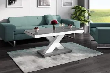 Ława XENON MINI 120x60 szara połysk/biała połysk