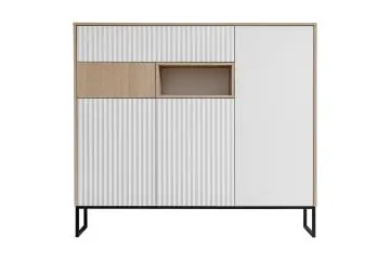 Komoda ZOE 150 3D2S jodełka scandi/biały mat