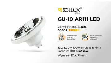 Żarówka LED GU10 3000K 12W 800lm